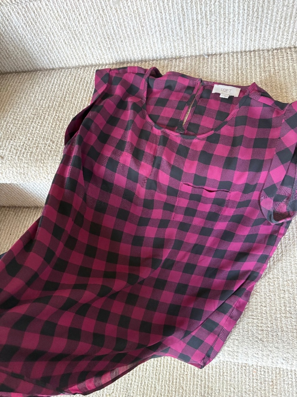 Loft size small buffalo plaid top